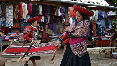 Native Inca women weaving on the streets of Peru's Sacred Valley, a practice that can often be commercialised for the wrong reasons Native Inca women weaving on the streets of Peru's Sacred Valley, a practice that can often be commercialised for the wrong reasons