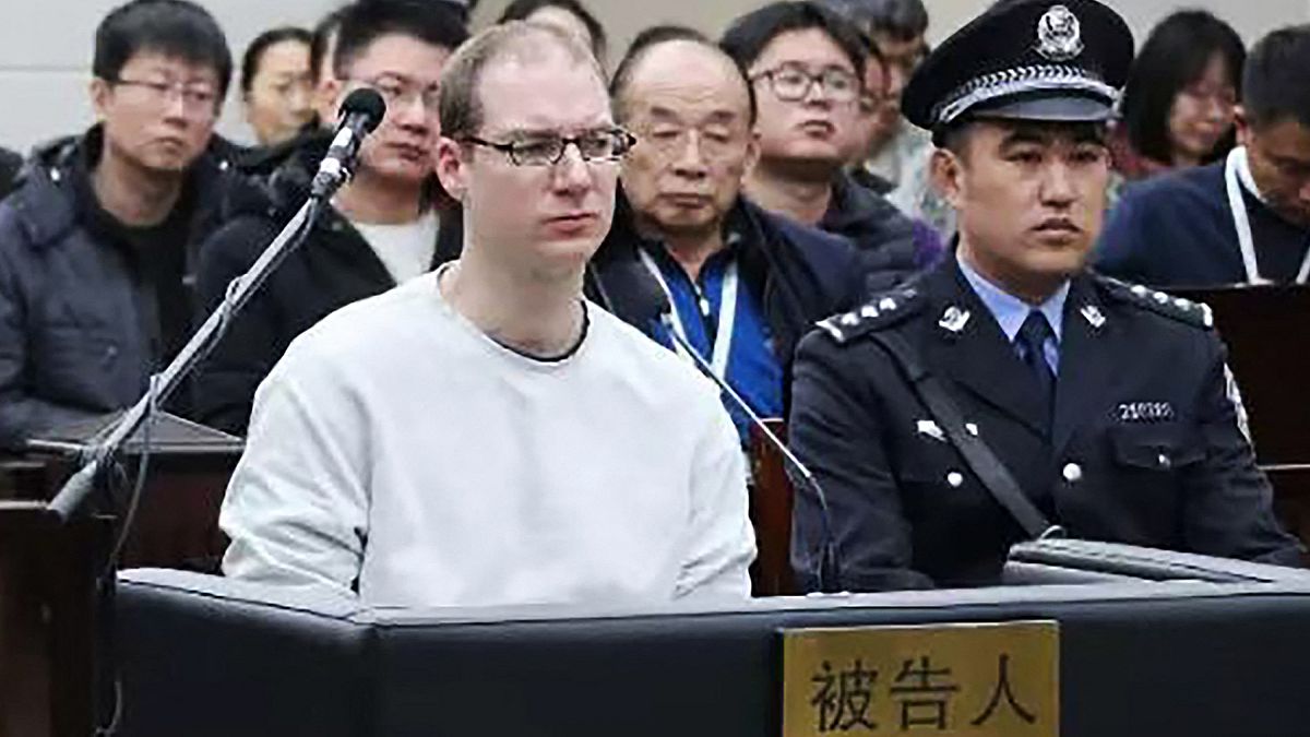 الكندي روبرت لويد شيلينبرغ  خلال جلسة استماع في المحكمة، الصين
