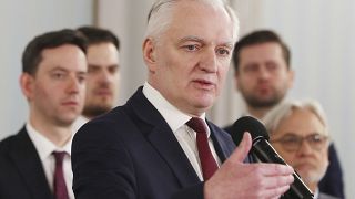 Poland's deputy prime minister Jaroslaw Gowin in Warsaw on April 6, 2020.