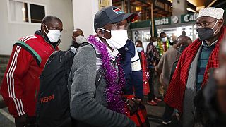 JO : le champion du marathon Eliud Kipchoge, de retour au Kenya