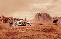 Illustration of a what a colony on Mars could look like in the future.