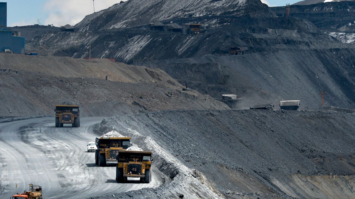 A view of the Kumtor gold mine, in Kumtor 350 kilometers east of Bishkek, Kyrgyzstan, Friday, May 28, 2021.