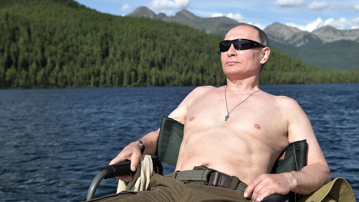 Vladimir Putin on holiday in Siberia, Russia.
