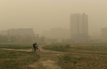 Smoke from a forest fire covers Yakutsk, the capital of the Sakha Republic in Russia's Far East.