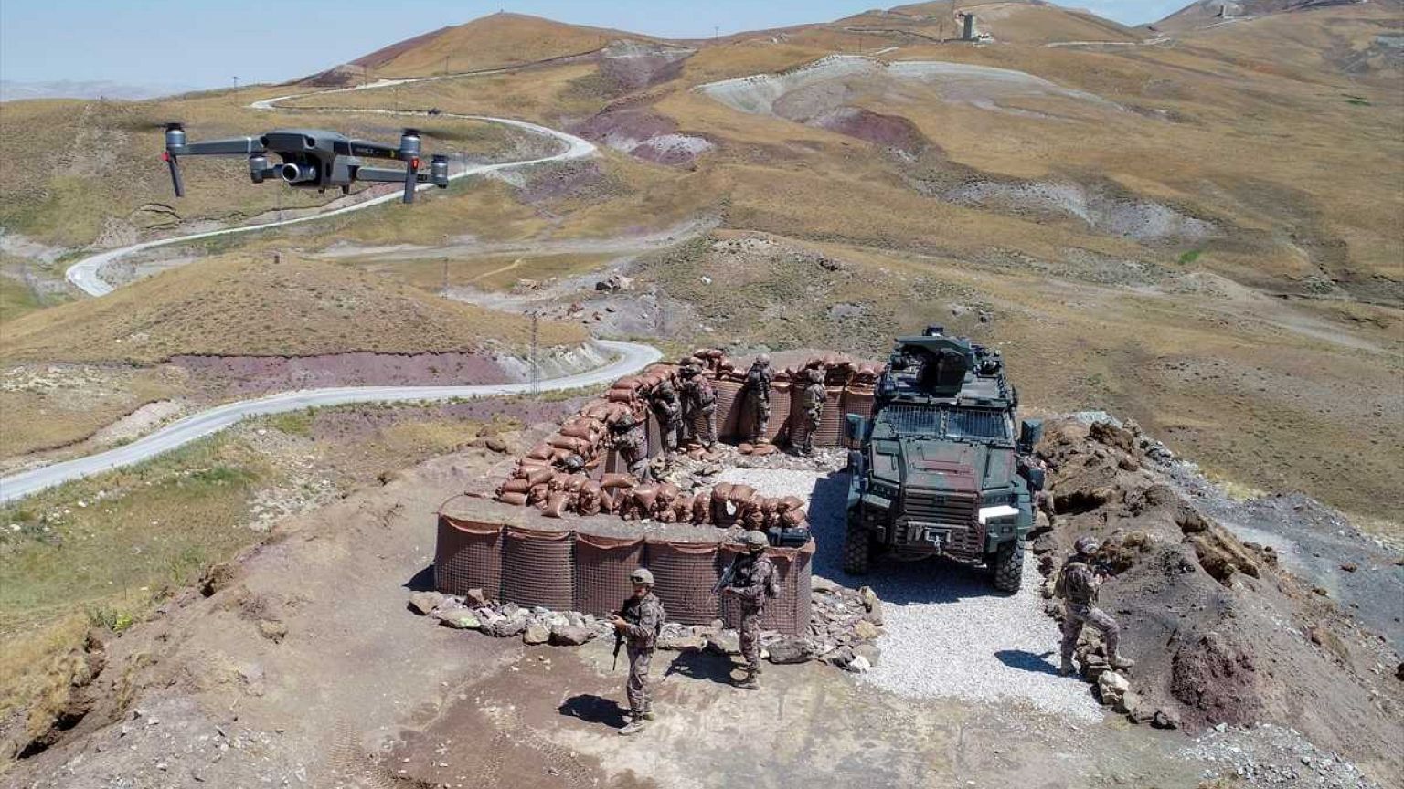 Turkish border troops monitor key routes used by migrants along the Iranian frontier, as surveillance operations continue across mountainous terrain in Van, Türkiye. (AA Photo)