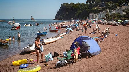 More Brits are retreating to nearby beaches this summer, such as the Teign estuary in Shaldon, Devon, England