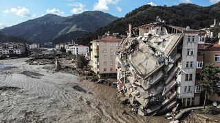 Destruction after floods and mudslides killed about three dozen people, in Bozkurt town of Kastamonu province, Turkey