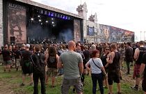 Large crowds attend festival for the three-day Hard Rock & Metal festival Alcatraz in Kortrijk (Courtrai).