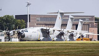 Drei Airbus400M-Maschinen standen im niedersächsischen Wunstorf für den Flug nach Kabul bereit