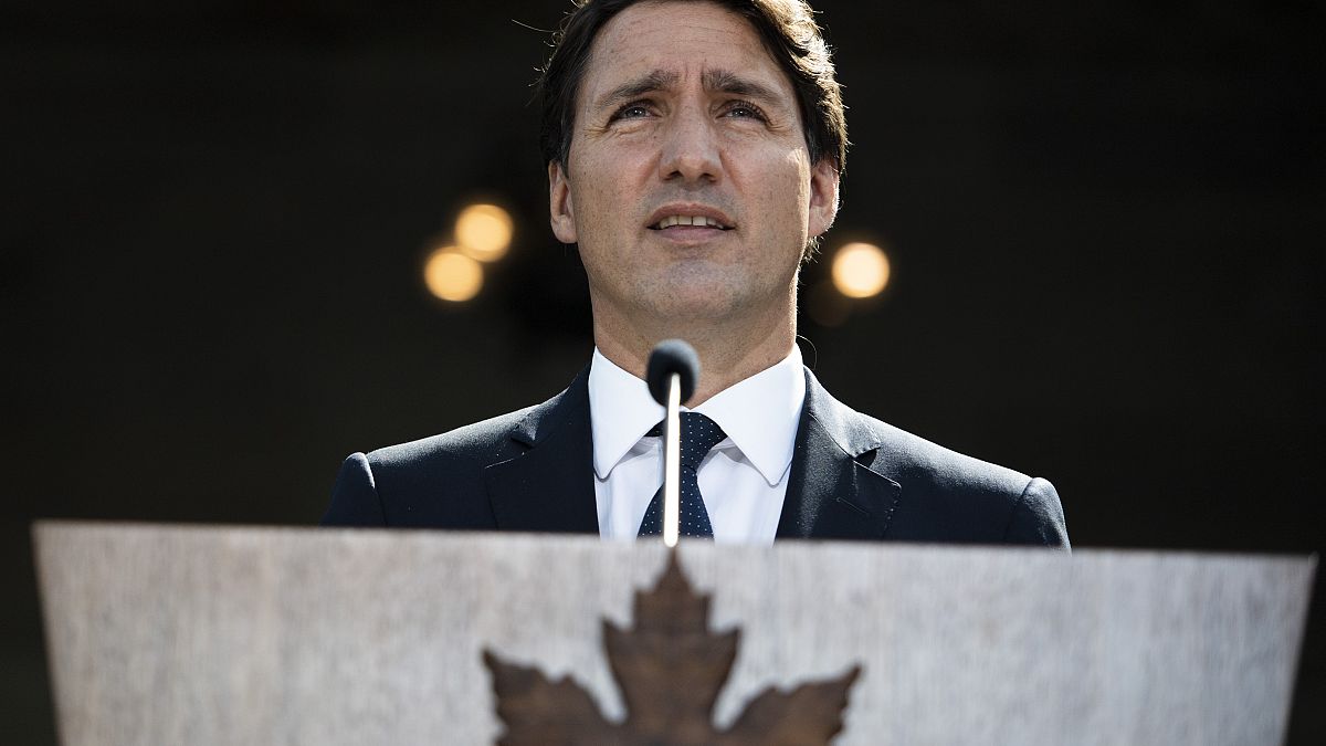 Prime Minister Justin Trudeau at a news conference after meeting Gov. Gen. Mary Simon to ask her to dissolve Parliament, triggering an election, in Ottawa, Aug. 15, 2021.
