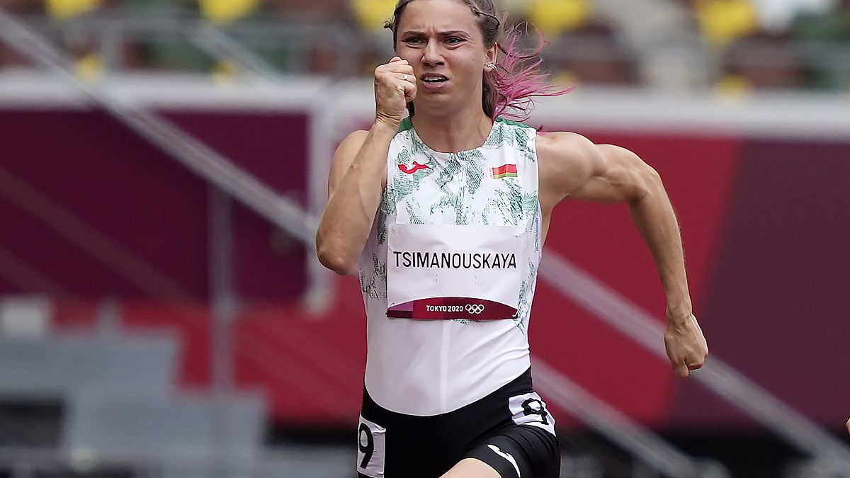 Тимановская во время забега на ОИ-2020