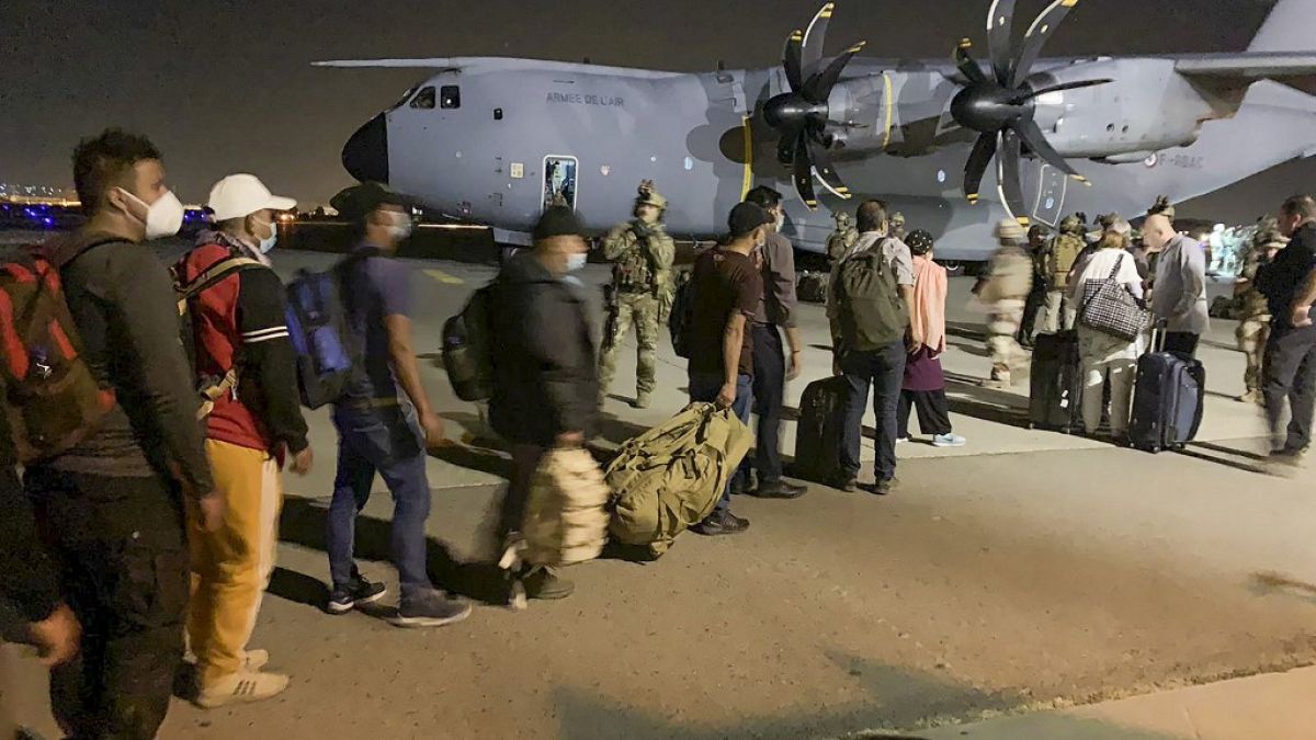 Évacuation de ressortissants français de Kaboul, après la prise de pouvoir des talibans en Afghanistan - Aéroport de Kaboul, le 17/08/2021