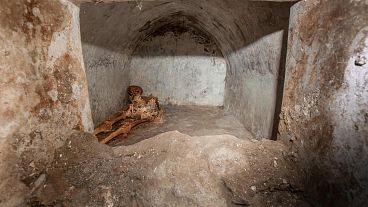 Szokatlan csontvázat találtak Pompejiben