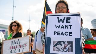 Активисты пришли к офису ООН в Женеве в знак поддержки Афганистана