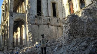 Zerstörtes Haus in Jeremie, Haiti,