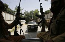 Taliban fighters patrol in Kabul, Afghanistan, Aug. 19, 2021.