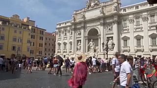 Rome, Trevi-fountain scene, 13th August 2021.