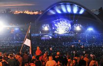 FILE: Estonians gather at Tallinn Song Festival Grounds in Tallinn, Estonia, Saturday, Aug. 20, 2011, to celebrate the 20th anniversary of country's restored independence