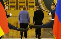 Ангела Меркель и Владимир Путин в Кремле
