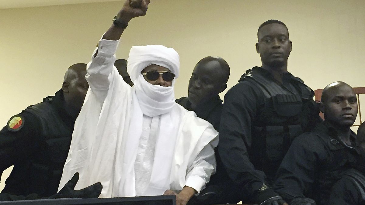 الرئيس التشادي السابق حسين حبري أثناء محاكمته في السنغال في عام 2016