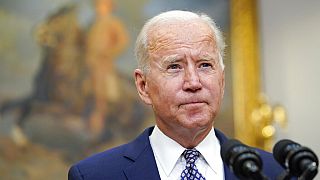 President Joe Biden speaks about the situation in Afghanistan from the Roosevelt Room of the White House in Washington, Tuesday, Aug. 24, 2021.