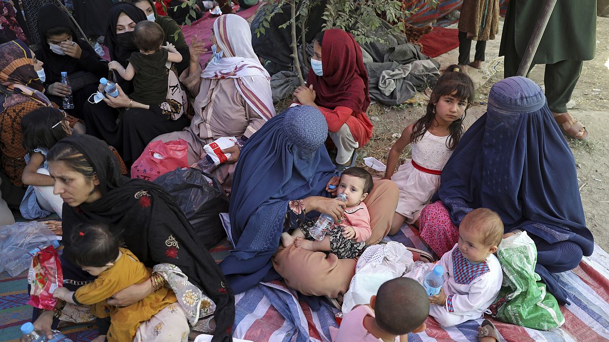 Binnenflüchtlinge in einem Park in Kabul, Foto vom 9. August
