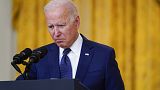 President Joe Biden speaks about Thursday's bombings at Kabul airport from the White House, Aug. 26, 2021, in Washington.