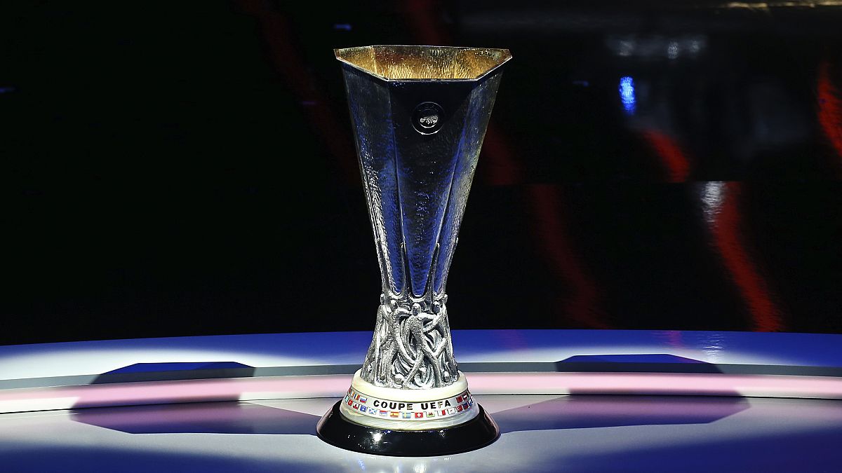 The Europa League trophy was on display at the draw in Istanbul.