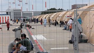 Germany: Ramstein airbase becomes a tent city