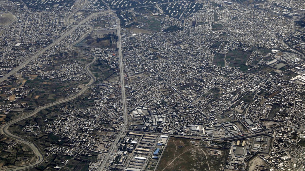 منظر عام يظهر مدينة كابول من الجو، 7 يوليو 2021
