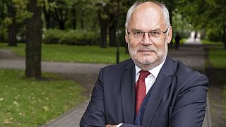 Alar Karis, a former state auditor and current director of the Estonian National Museum poses for a photo in Tallinn, Estonia, Friday, Aug. 27, 2021.