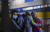 Some 80 unaccompanied minors from the island of Lampedusa's migrant housing center, Sicily, are embarked on the ship Cossyra, Wednesday, May 12, 2021