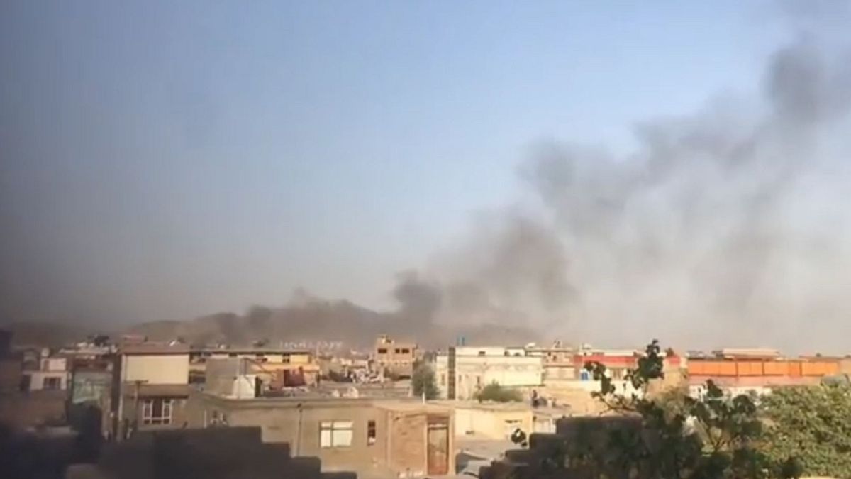 Εικόνα από βίντεο με τη νέα έκρηξη στην Καμπούλ