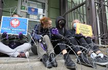 اعتراض به نصب سیم خاردار در مرز لهستان و بلاروس
