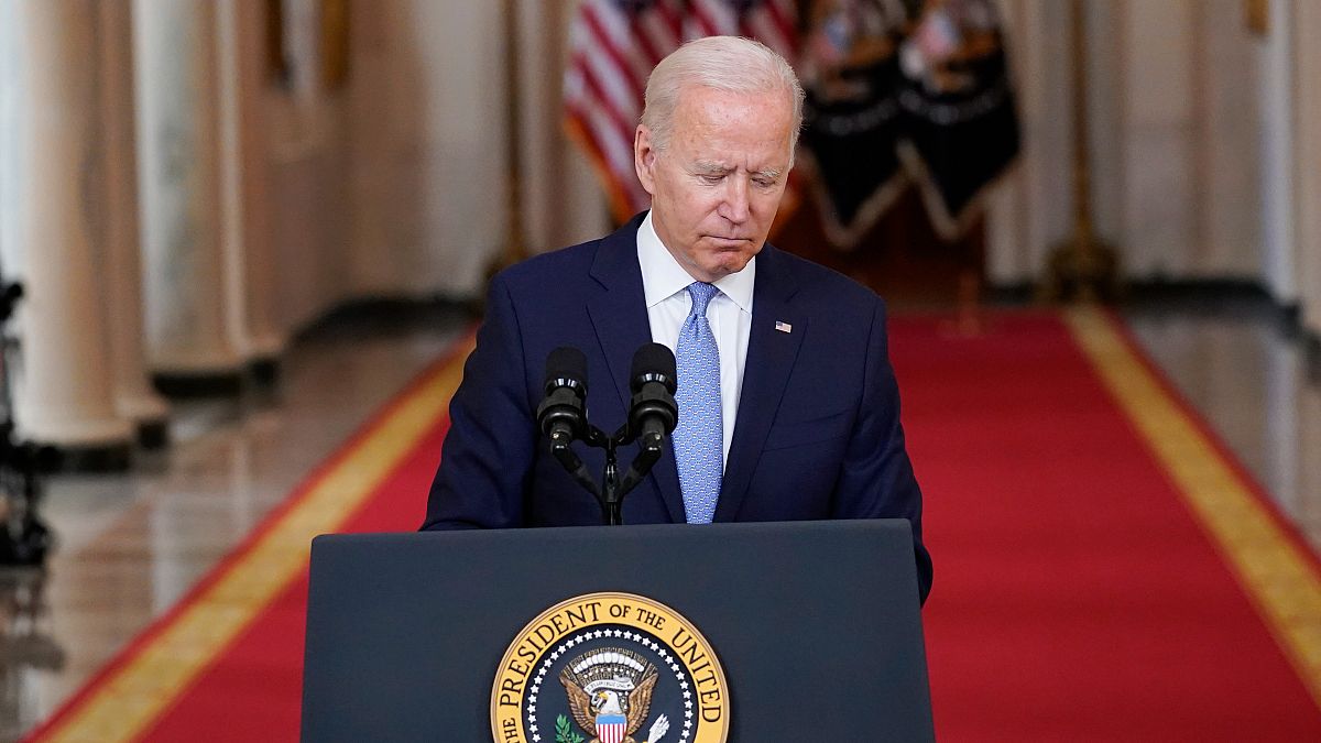 Joe Biden prononce un discours alors que les derniers soldats américains ont quitté l'Afghanistan, le 31 août 2021