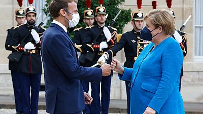 Angela Merkel lors de sa dernière visite officielle à l'Élysée (Paris, France), le 16 septembre 2021