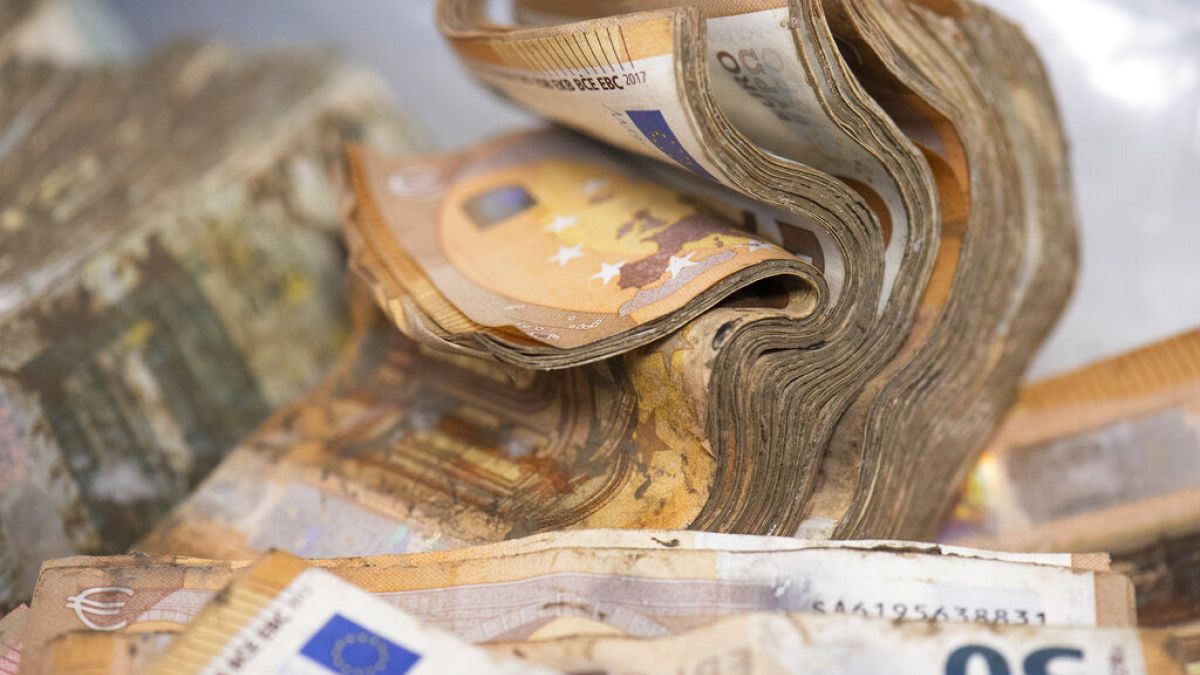 Almanya'daki sel felaketinde kirlenen banknotlar