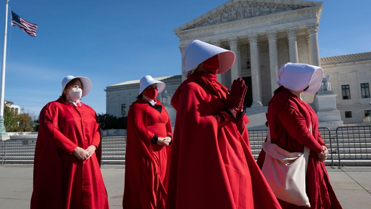 تجمع مخالفان محدودیت حق سقط جنین در برابر کنگره ایالات متحده آمریکا/ نوامبر۲۰۲۰