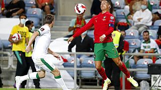 Ronaldo breaks men's scoring record with 2 goals to hit 111