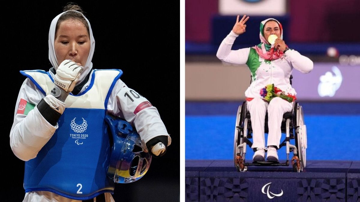 زهرا نعمتی سومین طلای خود را در بازی‌های پارالمپیک دریافت کرد و زکیه خدادادی، تکواندوکار زن افغان در توکیو به میدان رفت