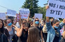 Anti-femicide protests in Ferizaj on Aug 24 2021
