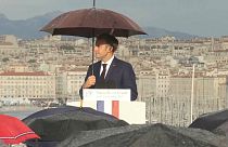 الرئيس الفرنسي يلقي خطابا في مدينة مارسيليا