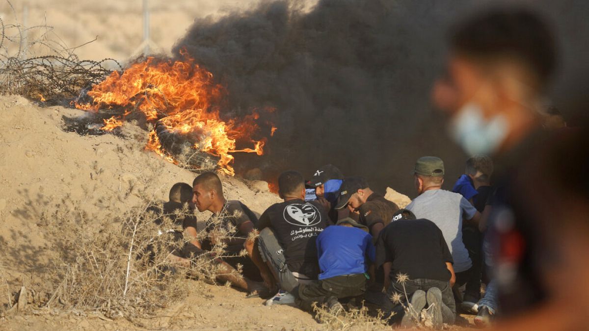 Tüntetés augusztus végén a gázai övezet határában