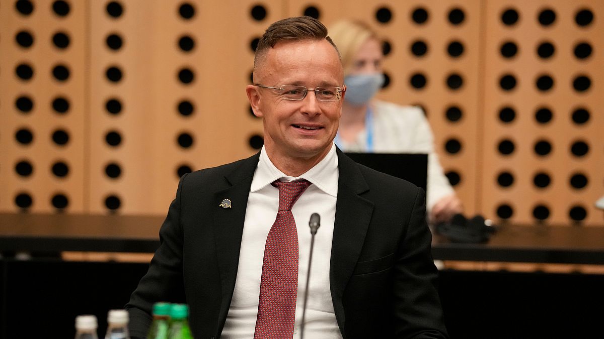 Szijjártó Péter külgazdasági és külügyminiszter az Európai Unió külügyminisztereinek nem hivatalos találkozóján a szlovéniai Brdo pri Kranjuban 2021. szeptember 2-án.