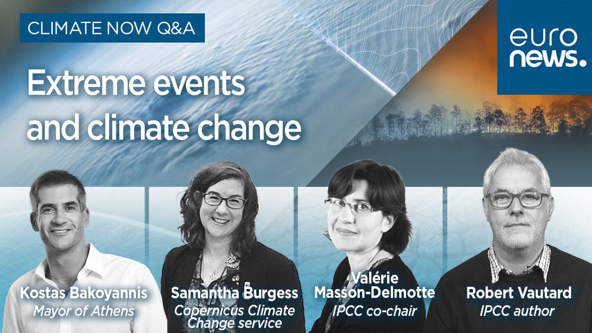 This image shows the guests of Euronews' debate on extreme events and climate change to be held on September 20, 2021. 