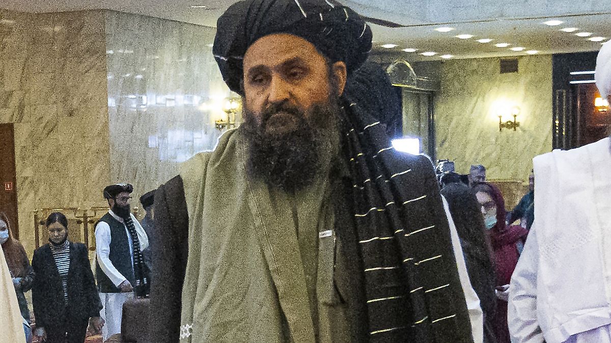 Taliban co-founder Mullah Abdul Ghani Baradar in Moscow, Russia on March 18, 2021.