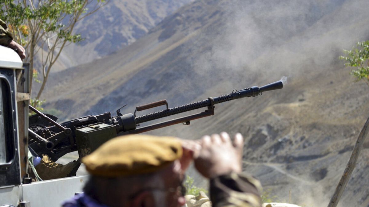 Militiamen loyal to Ahmad Massoud, son of the late Ahmad Shah Massoud, take part in a training exercise, in Panjshir province