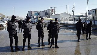 FILE PHOTO: Police officers attend as members of rescue services work at the scene of a train accident, rear, in Ankara, Turkey, Thursday, Dec. 13, 2018.