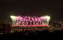 Fireworks display for the Tokyo 2020 Paralympic Games closing ceremony.