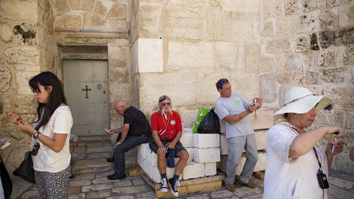 Kudüs'ü gezen turistler/Arşiv